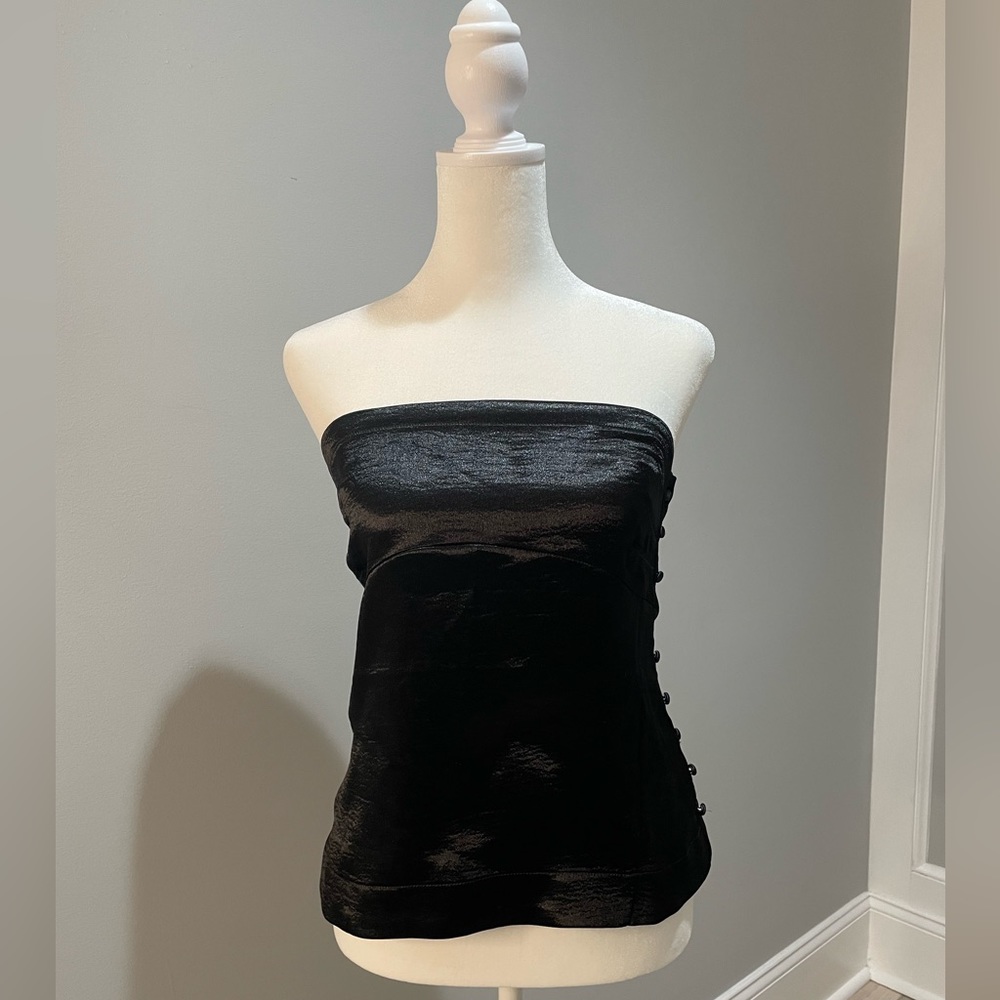 NEW Free People Remind Me Black Satin Tube Top